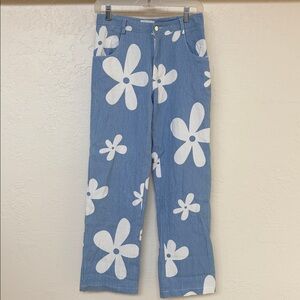 Love + Harmony Floral Print Chambray Pants